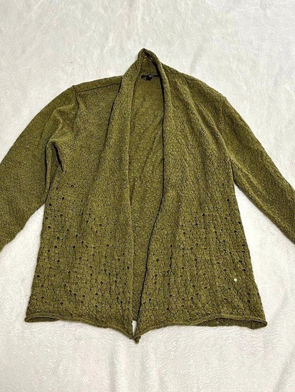 Eileen Fisher Merino Wool Open-Front Cardigan XS